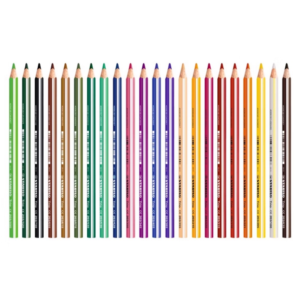 【德國天鵝STABILO】 Trio thick 繽紛樂三角筆身油性色鉛筆 4.2mm 18色(ST203/2-18), , large