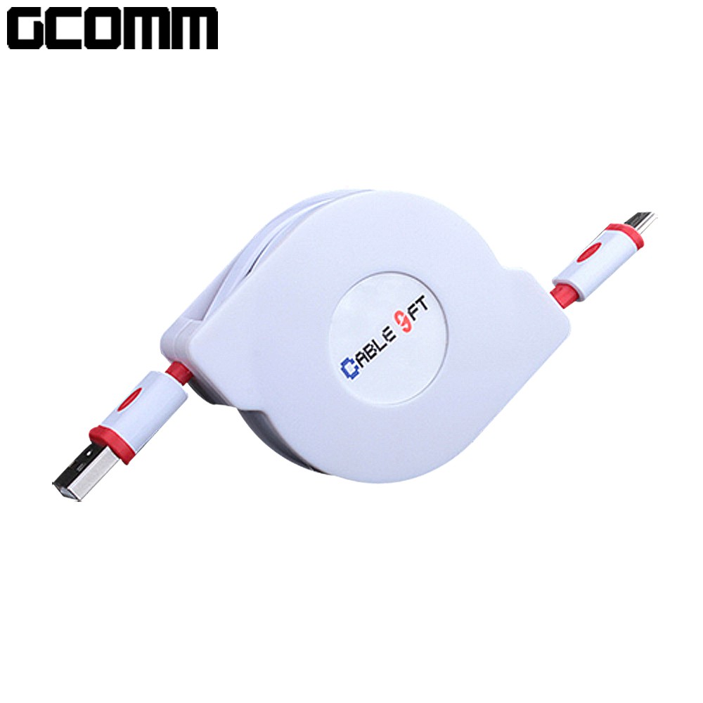 GCOMM micro-USB 強固型充電傳輸伸縮扁線 (1.8米) 熱情紅, , large