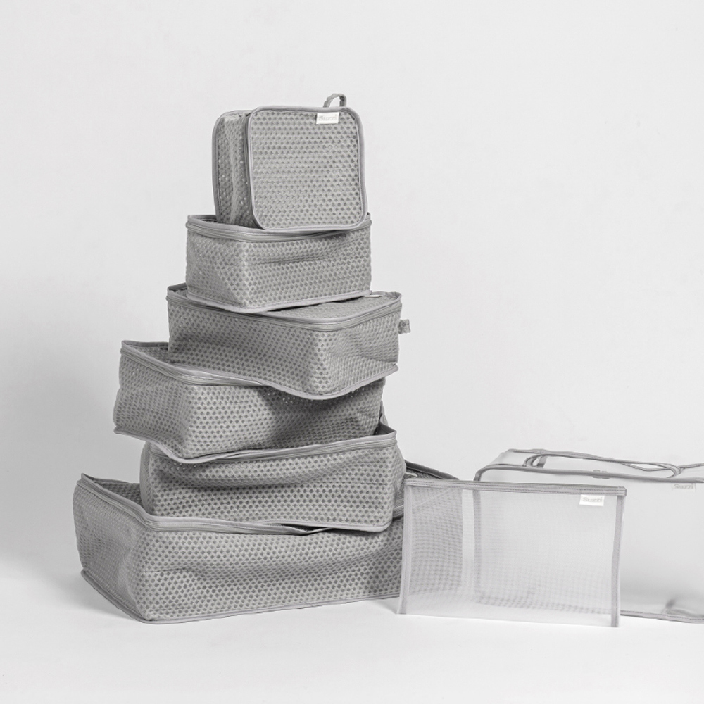 Suzzi 收納洗衣兩用袋2.0 倫敦灰 - 8件組, , large