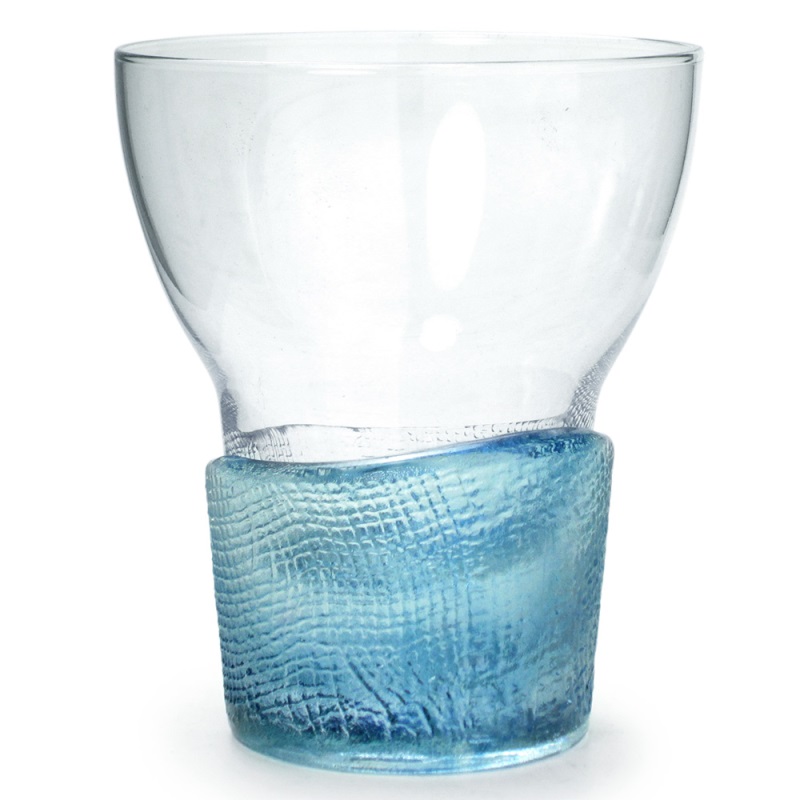 [豐名日本餐具] 3.0"高玻璃杯 藍底 / G03CU0-2