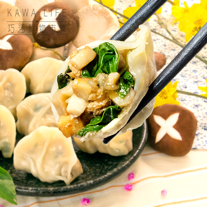 塔香杏鮑菇素食水餃(500g), , large