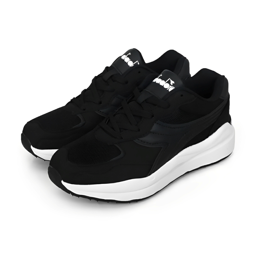 DIADORA迪亞多那 時尚運動女鞋 女運動鞋 休閒鞋 復古 輕量 透氣 保護後跟 反光 散熱 排濕 足弓支撐 黑 灰白, , large