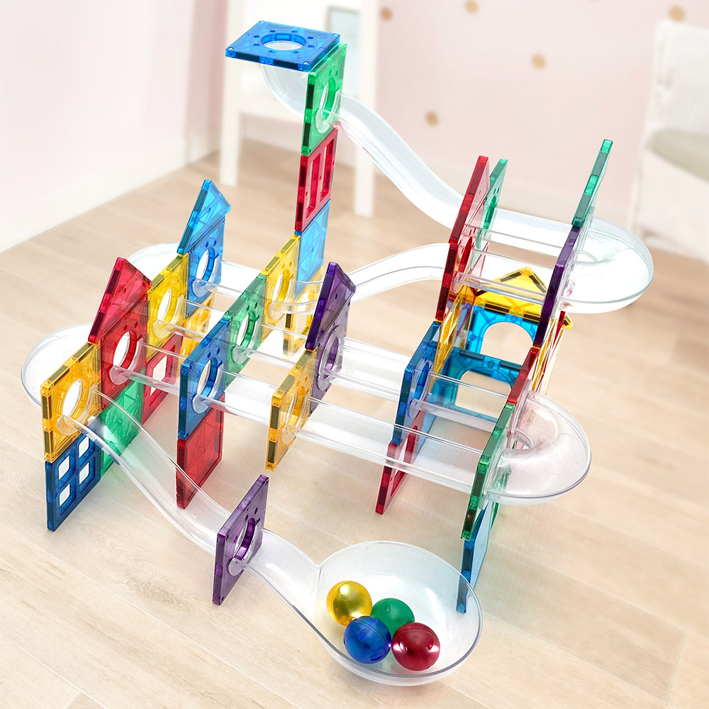 【啾愛你】ScienceBaby 球道組彩色管雪鑽磁力片 100 PCS, , large