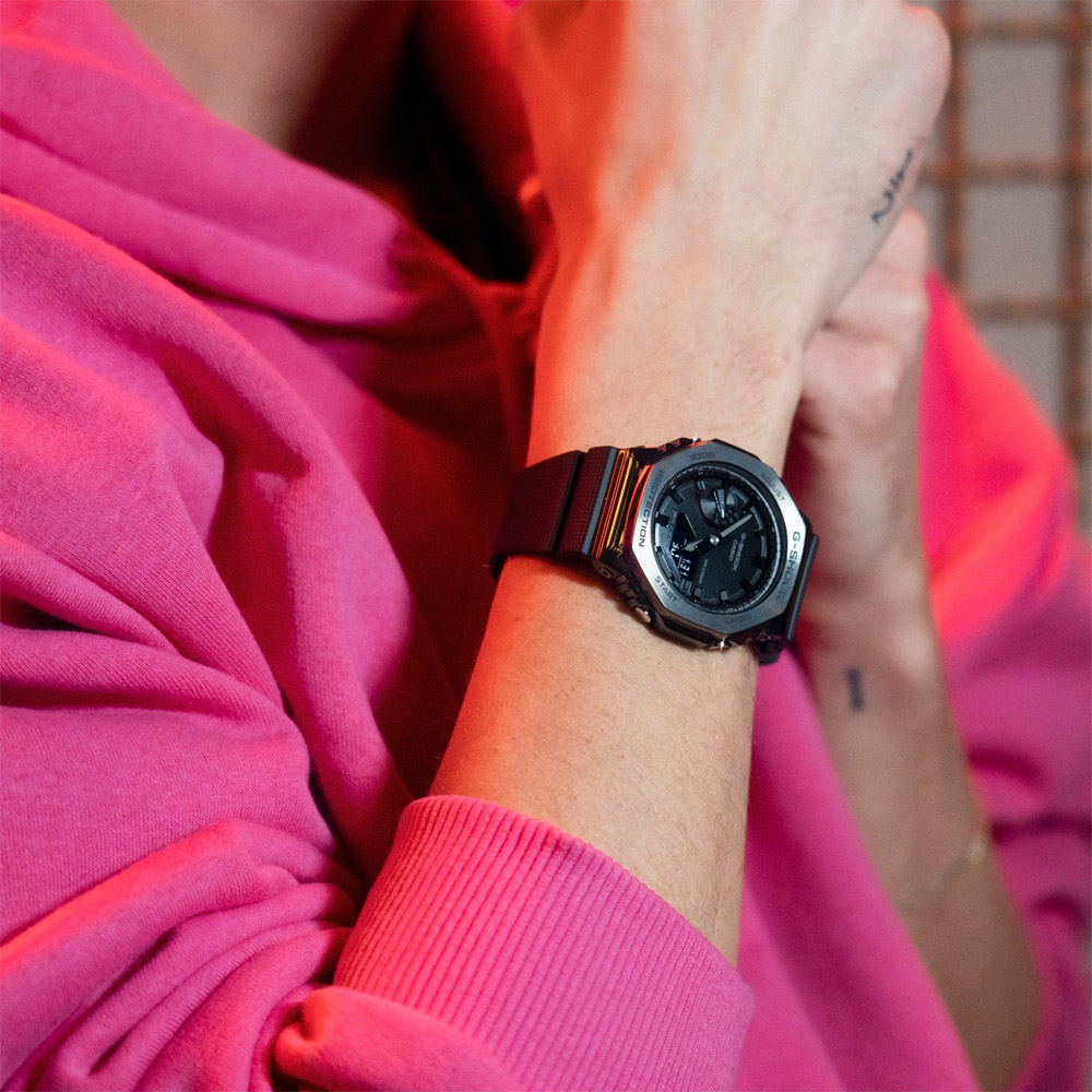 CASIO 卡西歐 G-SHOCK 八角雙顯手錶 GM-2100BB-1A, , large