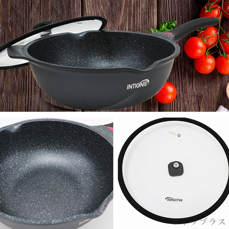 英國製INTIGNIS大理石鑄造深型不沾炒鍋-34cm-1支, , large
