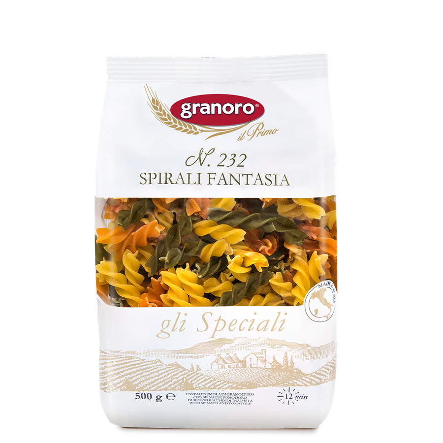義大利Granoro彩色螺旋麵(箱購)500g*24