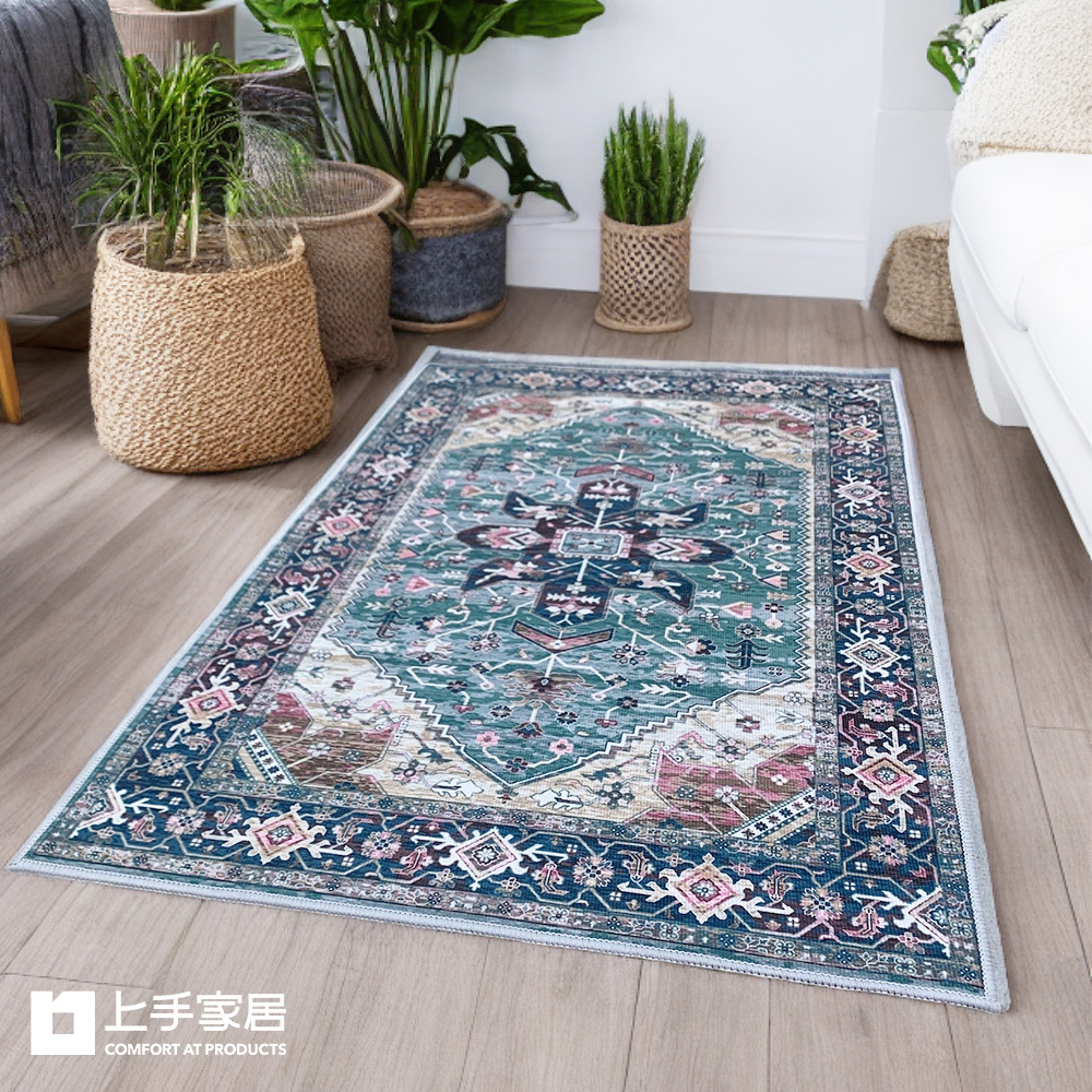 【上手家居】波希米亞風防滑墊-波希米亞紅(腳踏墊/床邊地毯/踏墊/門墊/鄉村風/波斯地毯/歐式地毯/摩洛哥地毯), , large