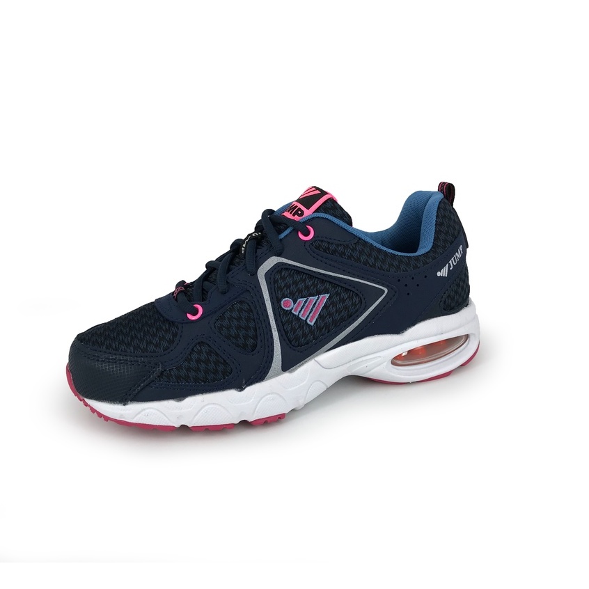 JUMP將門 女運動鞋 女鞋 戶外鞋 MIT台灣製造 拼接 輕量 透氣 耐衝 緩震 氣墊 耐用 耐磨 抓地 止滑 深藍