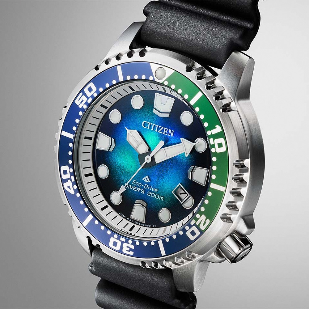 CITIZEN 星辰 千彩之海UNITE with BLUE 限量 光動能200米潛水錶BN0166-01L, , large