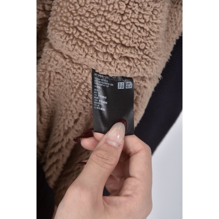 (M) uniqlo質感棉質連帽藍色外套二手衣, , large