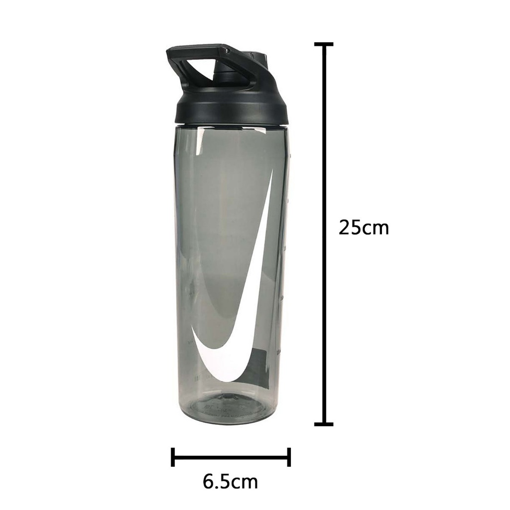 NIKE 大口徑水壺 24OZ/709ml 運動水壺 隨身杯 水瓶 轉蓋 便攜 人體工學 可機洗 防漏 透明黑 透明粉, , large
