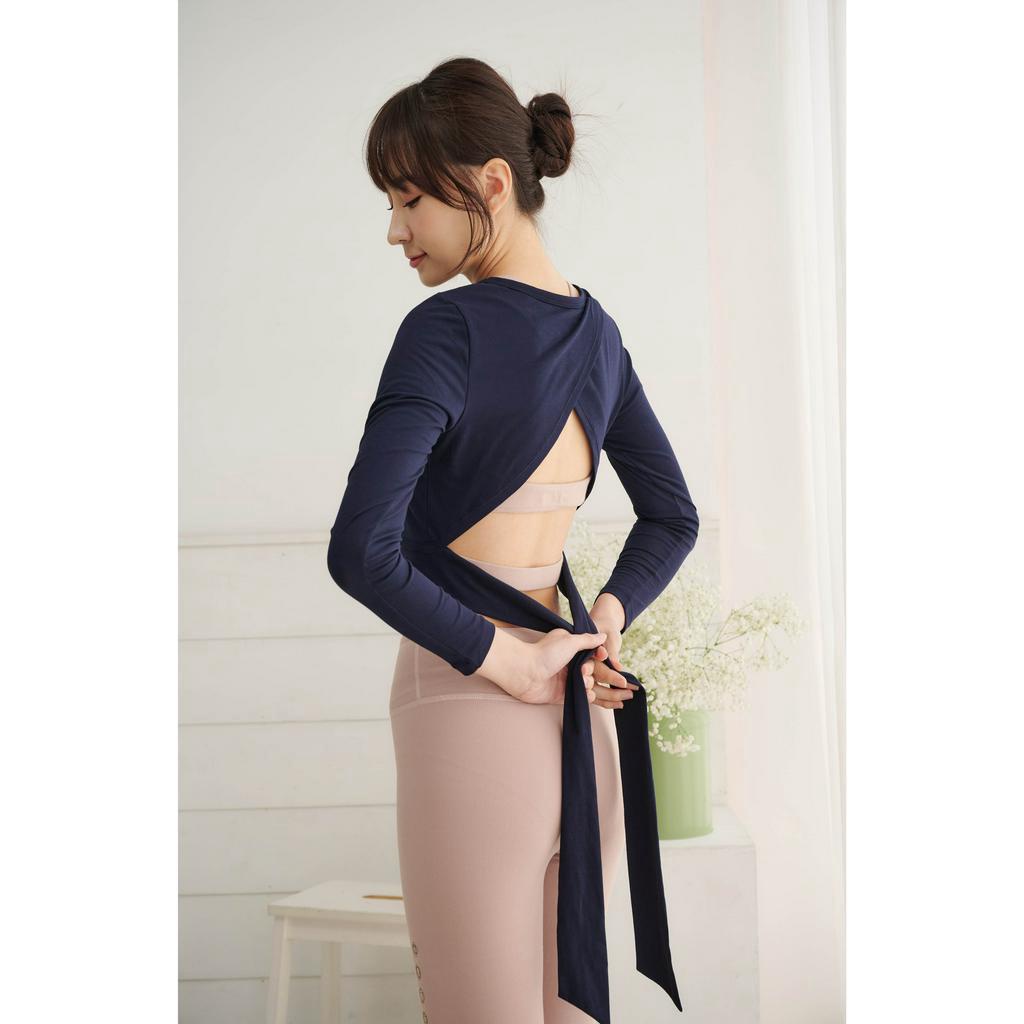 YOGA FLOW Ballet Tied Shirt - 綁帶蝴蝶結罩衫 - 銀河藍 Old Navy, , large
