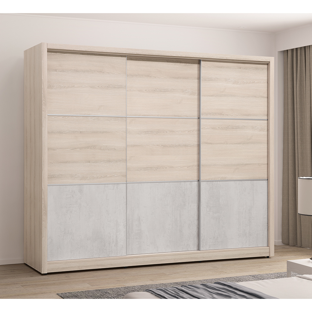 【唯熙傢俱】奧里橡木白8X7尺滑門衣櫃, , large