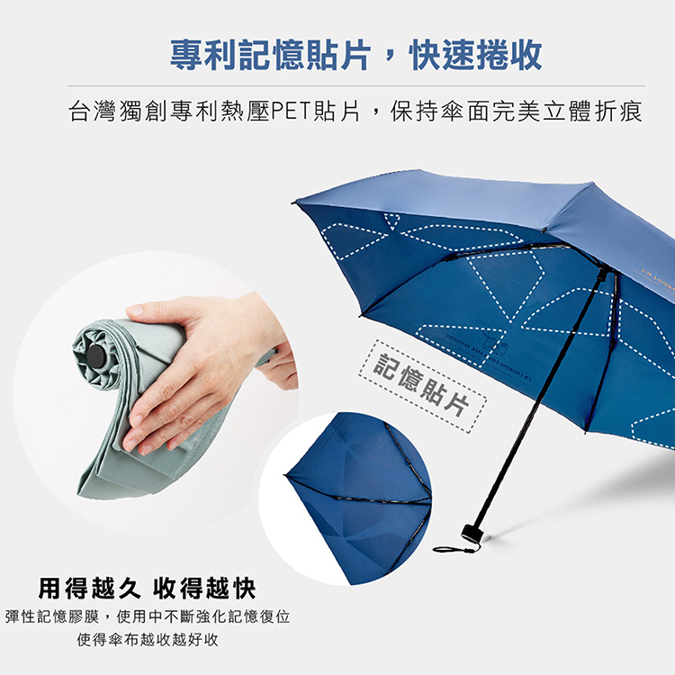 記憶迅收輕量自動傘-玫瑰粉-1支, , large