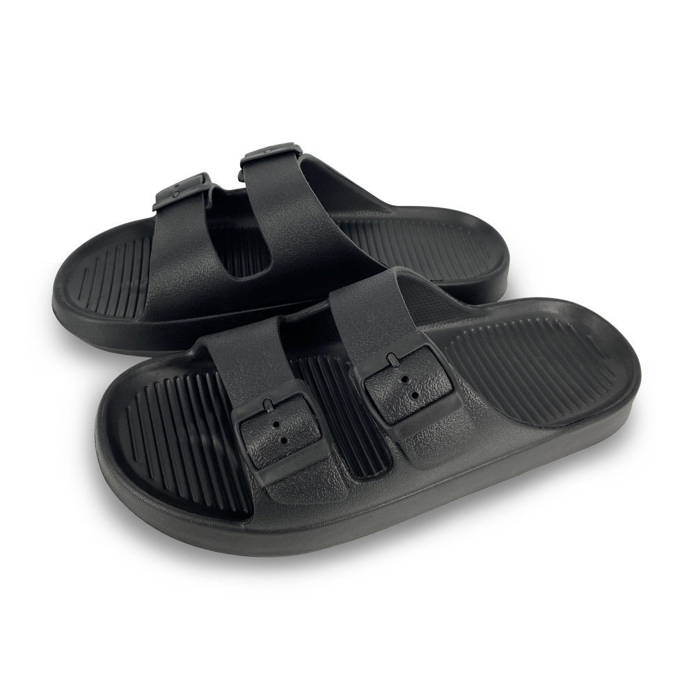 防水止滑拖鞋 男女款 勃肯拖鞋 休閒 逛街 居家 簡約 時尚 素色 EVA 扣環調整鬆緊 輕量 防滑 黑 白 紅 綠 藍, , large