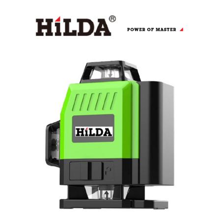 【HILDA】希爾達電動工具 迷你款專業十六線水平儀 室內室外可見強光 綠光自動打線貼地儀