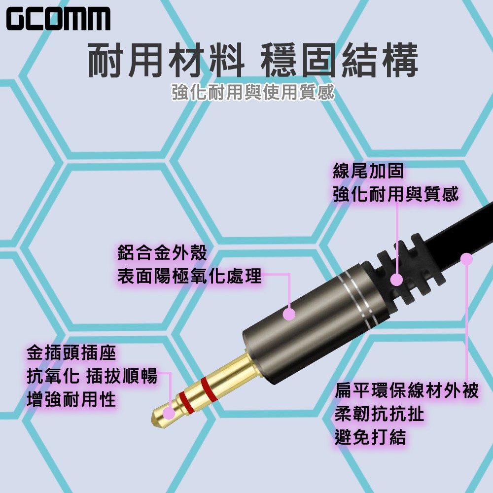 GCOMM 3.5mm鋁合金 2公轉1母 耳機麥克風 音源轉接線, , large