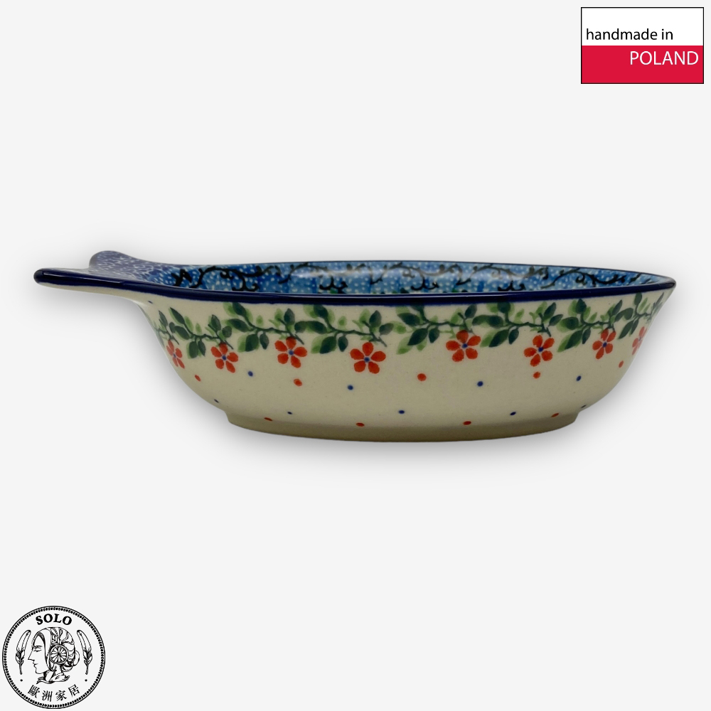 【SOLO Vintage】CA Polish Pottery 16cm Fish Bowl Sauce Plate Jewelry Plate Chopstick Rack Red Princess Series, , large