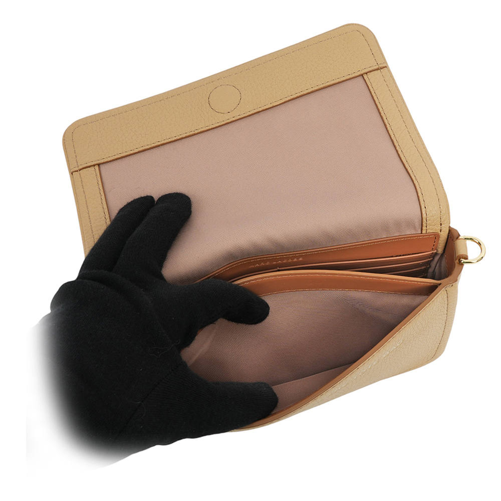 MARC JACOBS 粒面皮革迷你斜背包WOC/手拿包/駝色, , large