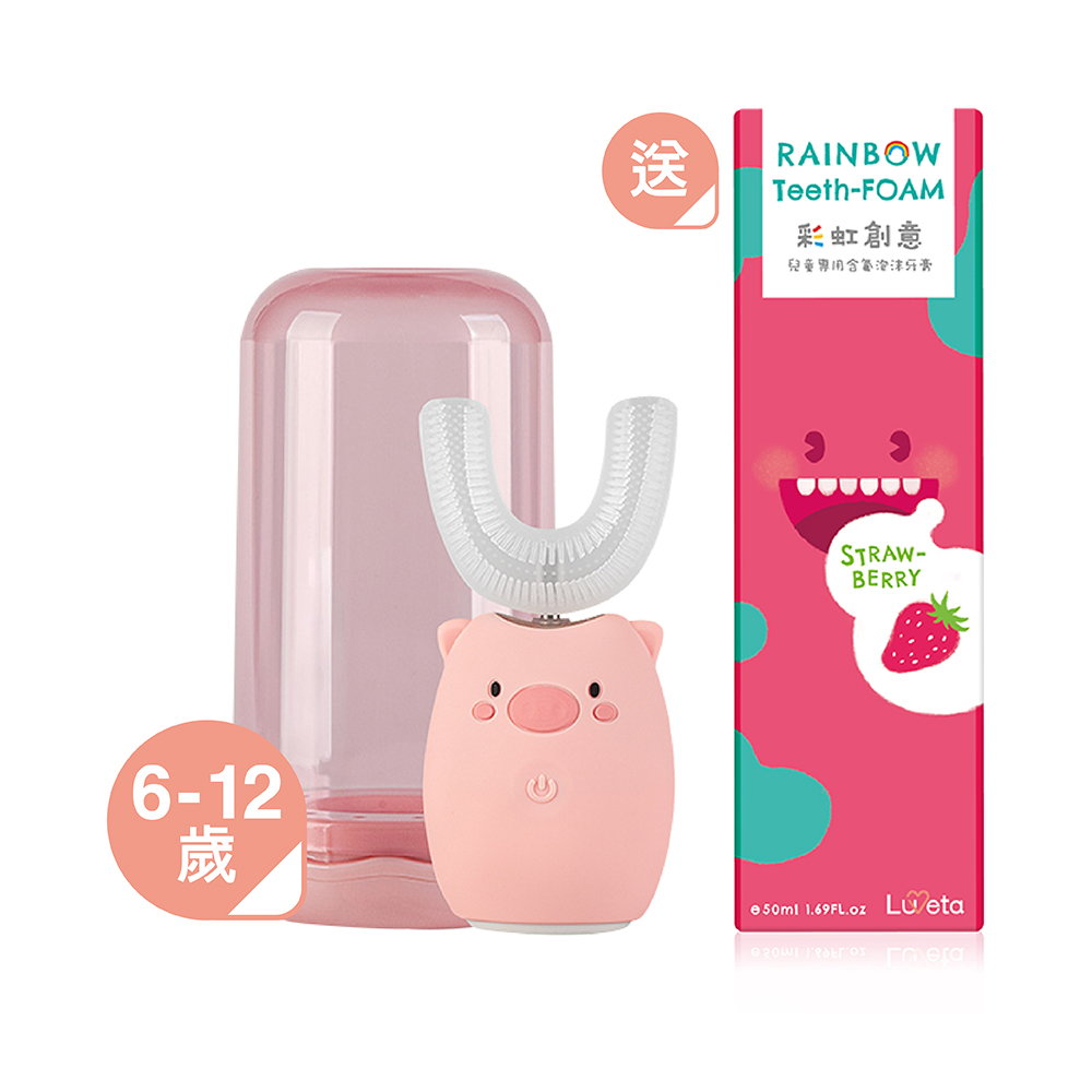 Luveta Smart U-type Toothbrush Pink pig /Age 6-12, , large