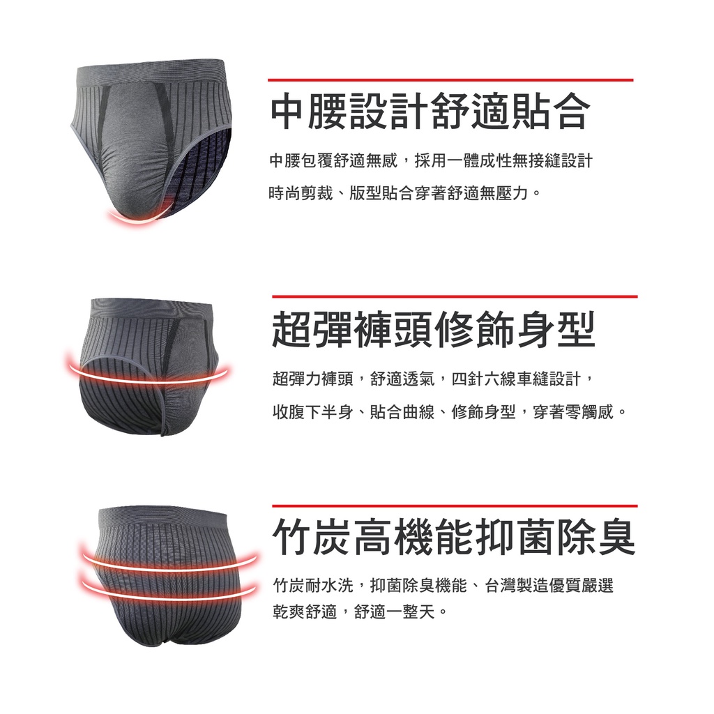 【AREXSPORT台灣製】P011 男竹炭內褲 超彈力男三角 運動內褲 加大尺碼 消臭內褲  三角內褲 現貨, , large