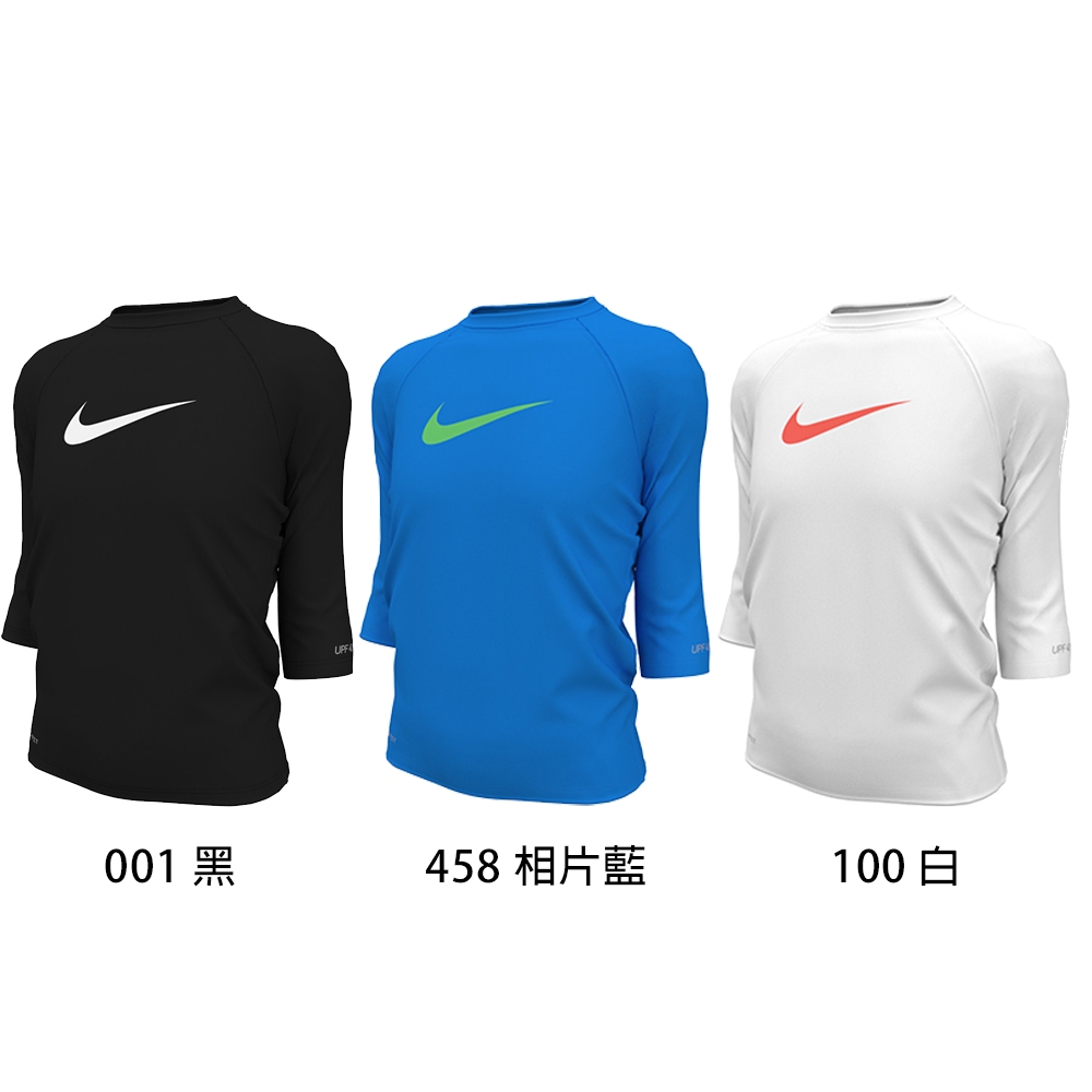 [秉宸] NIKE SWIM 女孩七分袖防曬衣 女孩 七分袖 防曬衣 NESSE740 24SS, , large