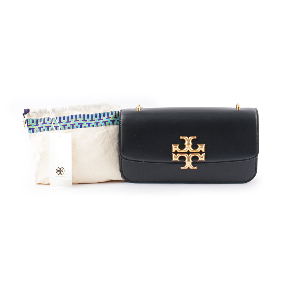 Tory Burch Eleanor 大標誌長型翻蓋小款二用包/黑色, , large