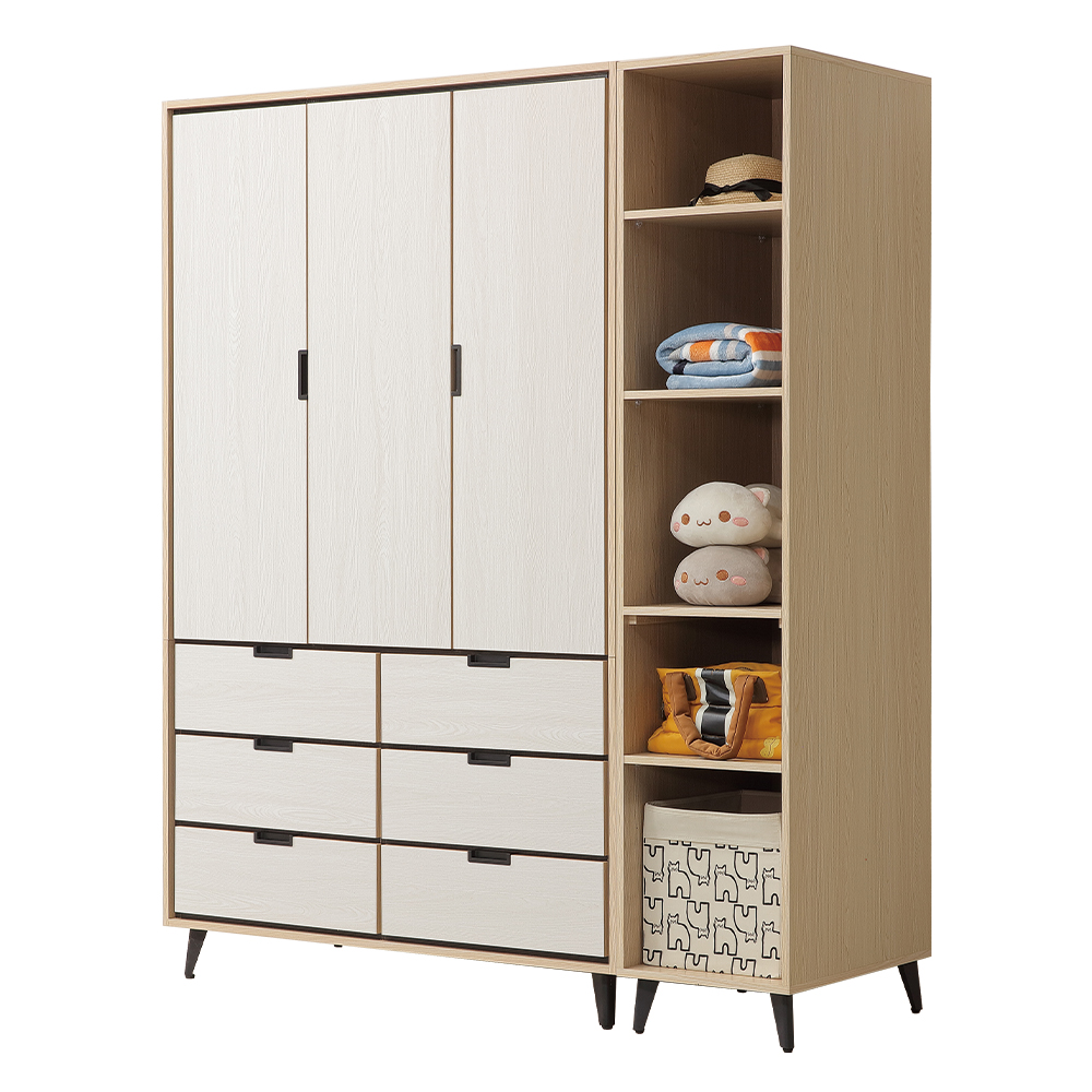 【唯熙傢俱】雷莎原木雙色5.3尺衣櫃