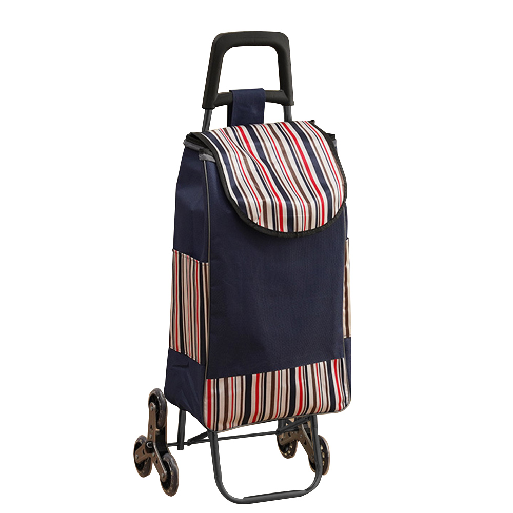 【ENNE】水晶三輪爬梯折疊購物車附椅凳/藍色(購物車/置物車/買菜車/菜籃車/手推車/菜籃車/手推車/可拆洗)(S0120), 藍色, large