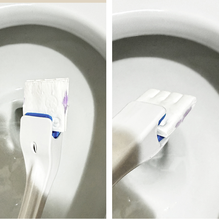 不沾手拋棄棉馬桶刷組-薰衣草x1組+馬桶刷拋棄棉-12片裝x2組, , large