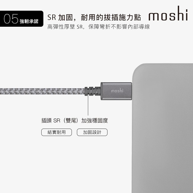 Moshi Integra USB-C to USB-C 充電線 傳輸編織線 (2.0m) iPhone充電線, , large