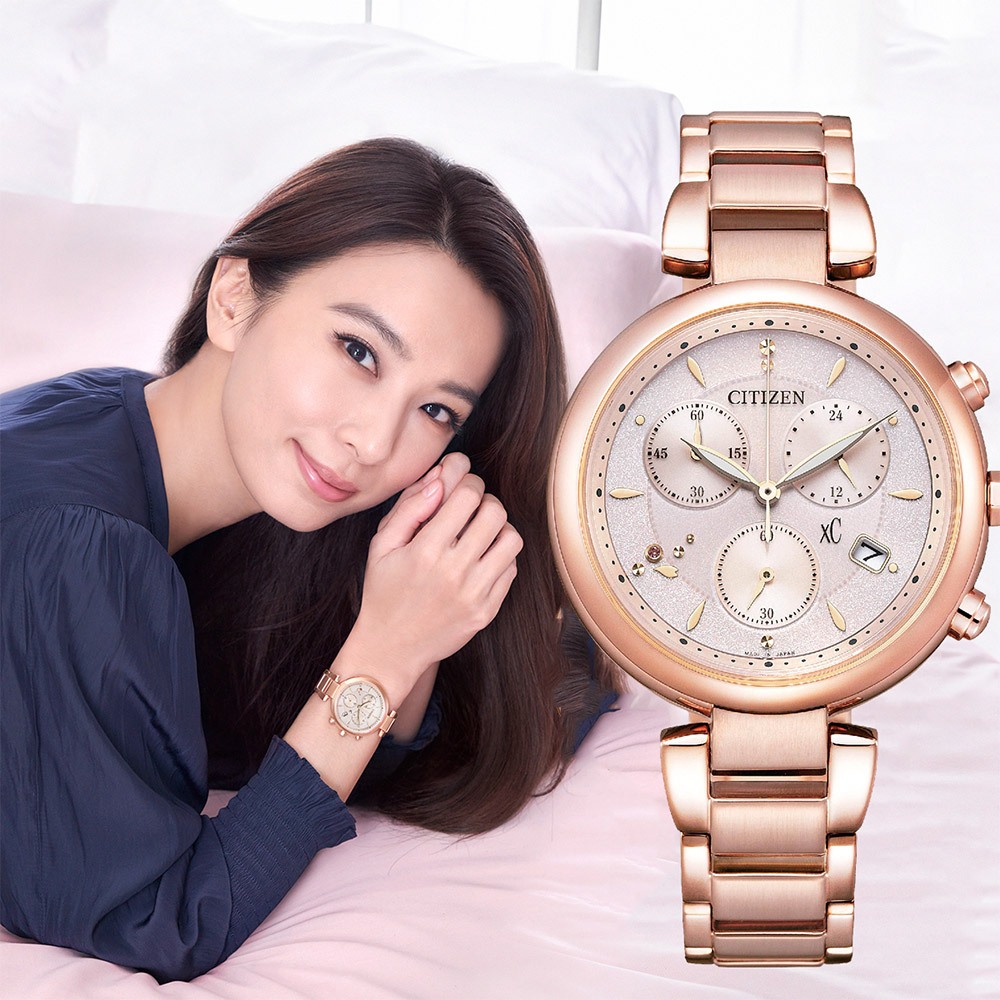 CITIZEN 星辰 XC 心蕊 台灣限定 光動能計時女錶 FB1452-66W, , large