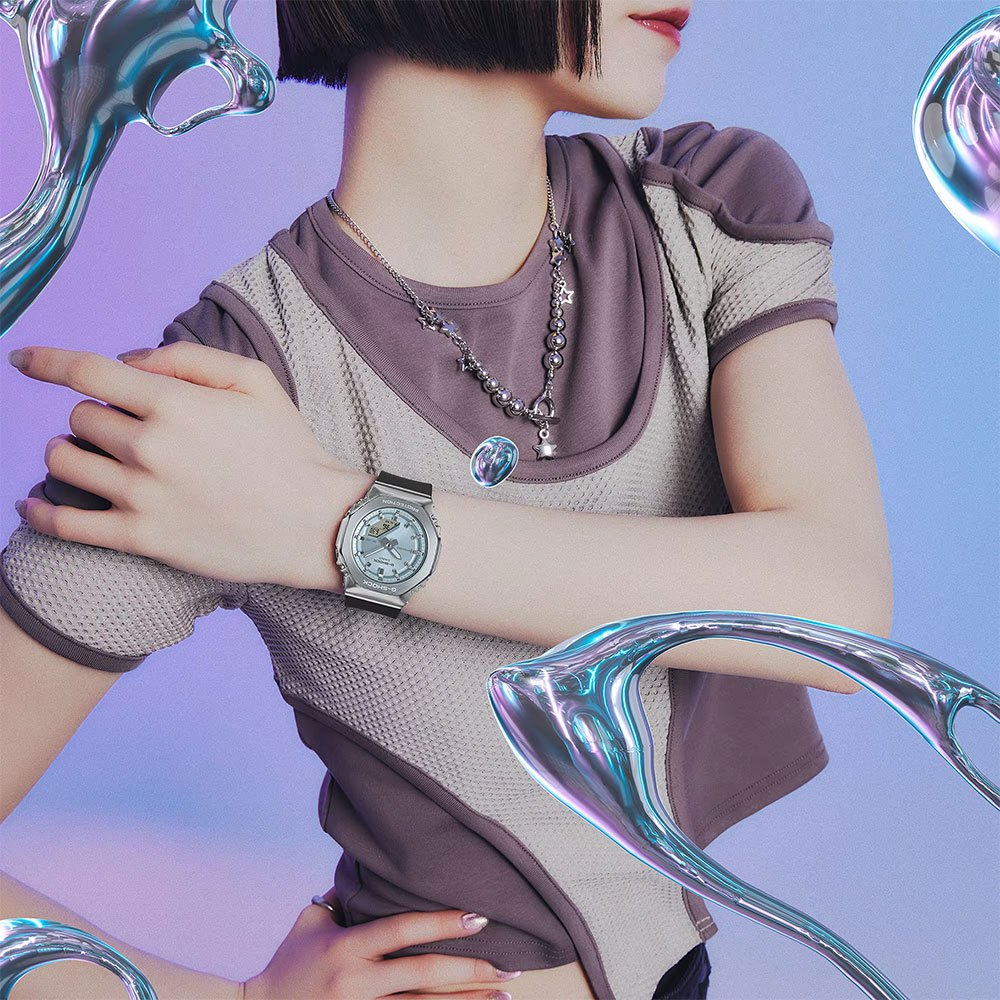 CASIO 卡西歐 G-SHOCK 粉彩金屬八角手錶 女錶 GM-S2110-2A, , large