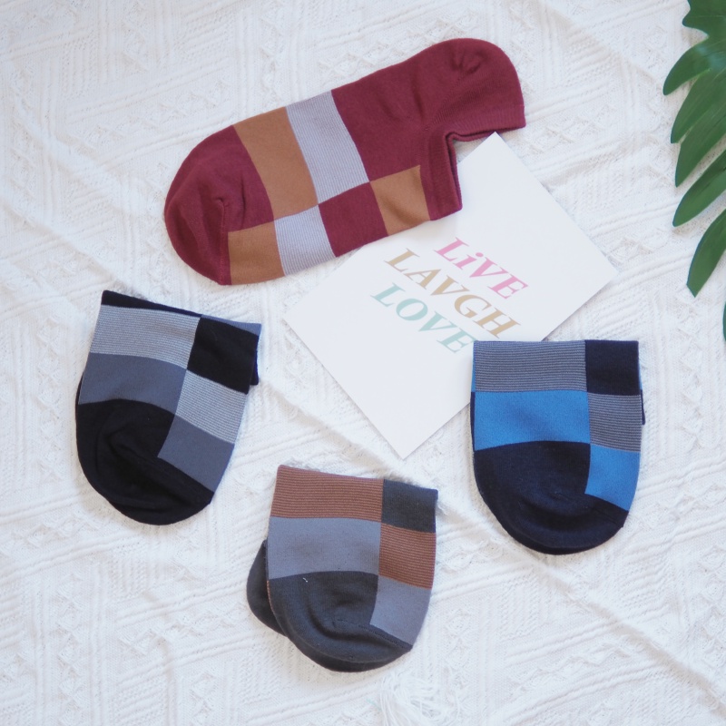 [Kaimei Cotton Industry] 10 pairs set, random and excellent, MIT made in Taiwan, pure cotton, extra large combed cotton, right angle socks, color block splicing style, , large