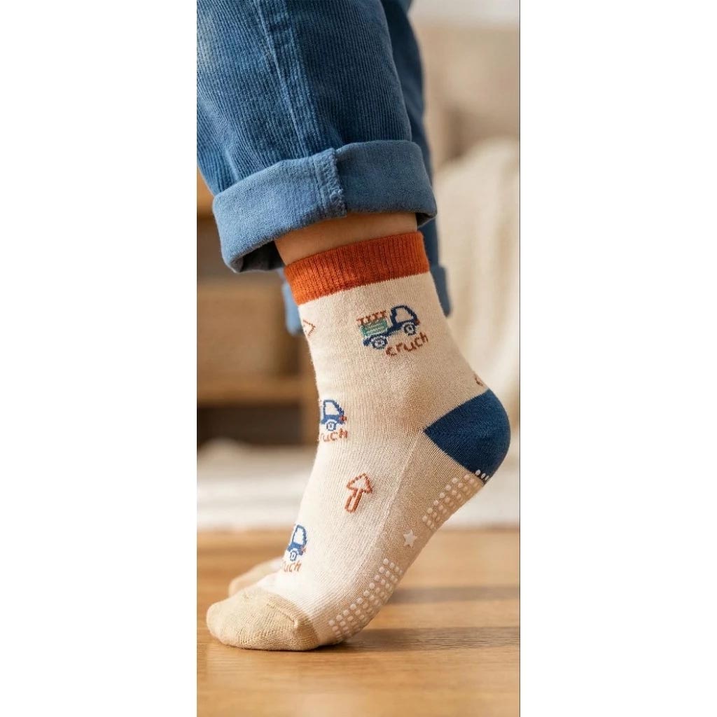 Kaimei Cotton Industry | 10 pairs of random excellent pure cotton non-slip children's socks, travel car style children's socks, cartoon children's socks, cute socks, boys and girls socks 17-21cm, , large