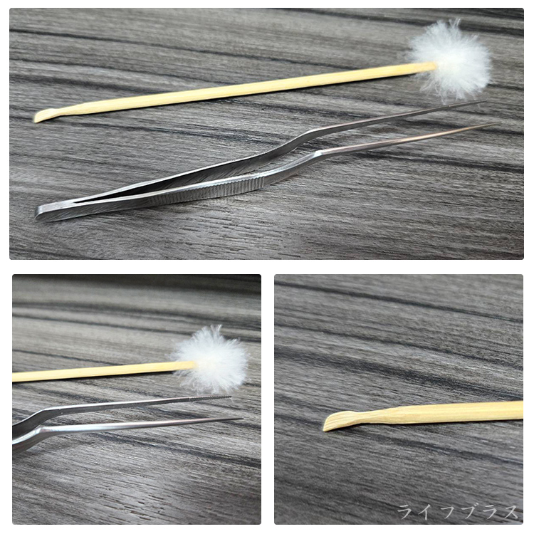 LS2118-1彎耳夾+碳化竹毛球&耳扒-3組, , large