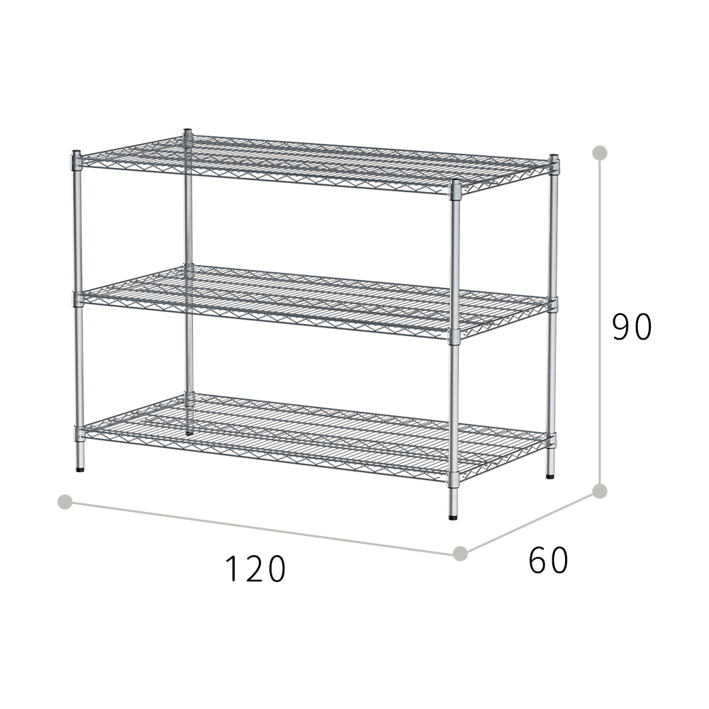 【Y HOUSE】120x60x90公分 荷重型三層鐵架 耐重層架 荷重型鐵力士架, , large