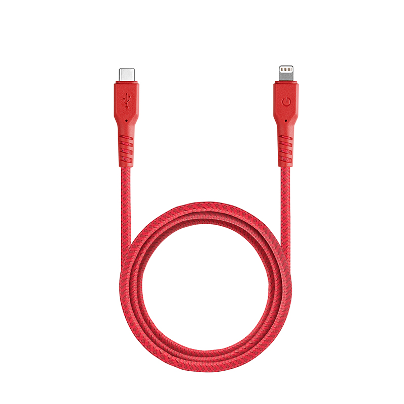 [亞瑟3C] ENERGEA Lightning to USB-C
Fibratough 快充MFI認證傳輸線  1.5M-紅色, , large