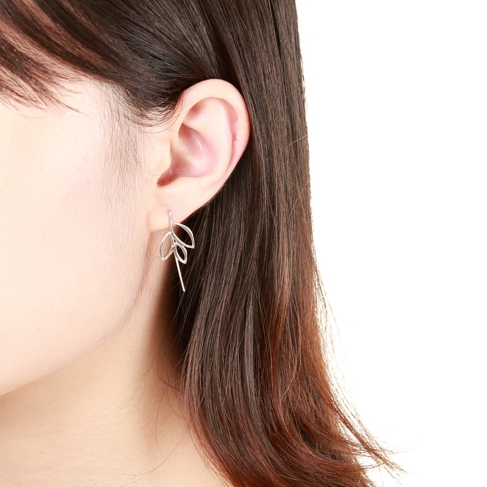 【Angel & Me】Leaves s925 sterling silver earrings ear hook Birthday gift