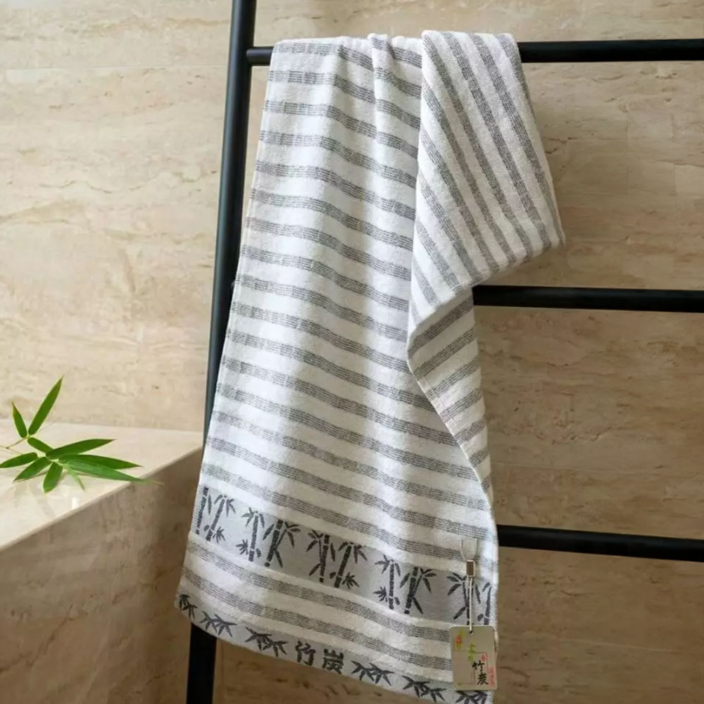 [Kaimei Cotton] MIT made in Taiwan 24 taels of top quality combed cotton antibacterial and deodorizing pure cotton bamboo charcoal towels, , large