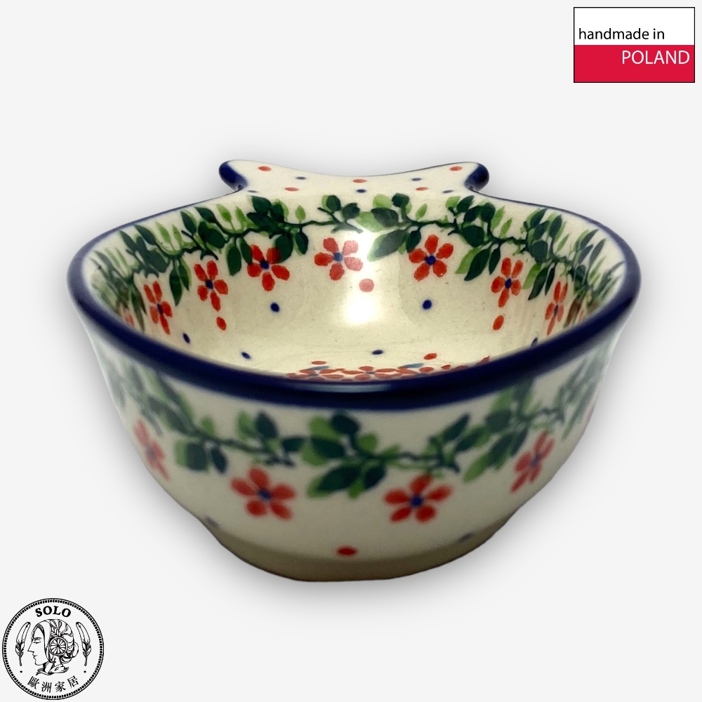 【SOLO Vintage】CA Polish Pottery 12.5cm Fish Bowl Sauce Plate Jewelry Plate Chopstick Rack Red Princess Series, , large