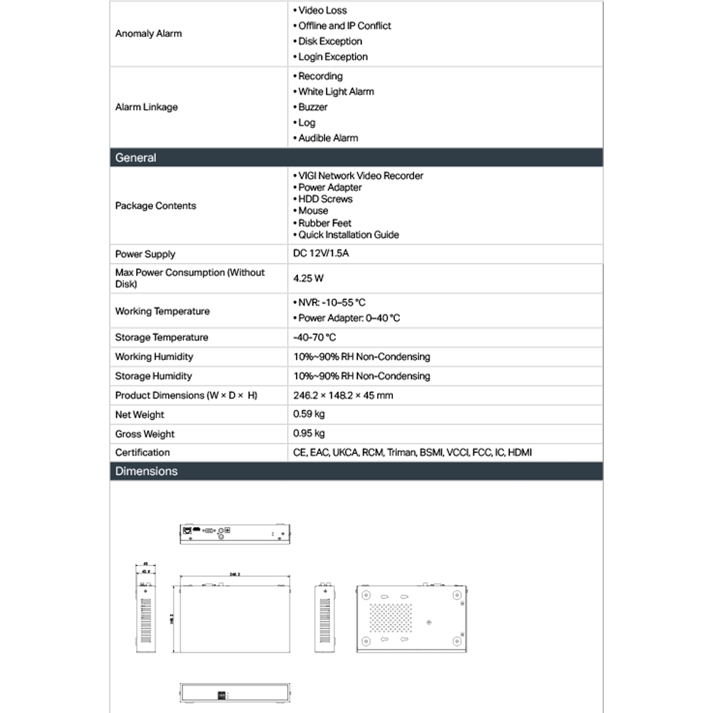 TP-LINK 昌運監視器組合 VIGI NVR1008H 8路主機+VIGI C340 4MP槍型網路攝影機*2, , large