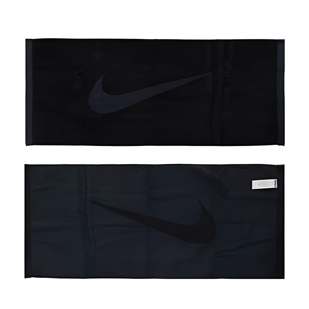NIKE 運動毛巾 80x35cm 紙盒裝 登山 居家 健身 訓練 慢跑 游泳 籃球 戶外 運動 純棉 吸水佳 柔軟 黑