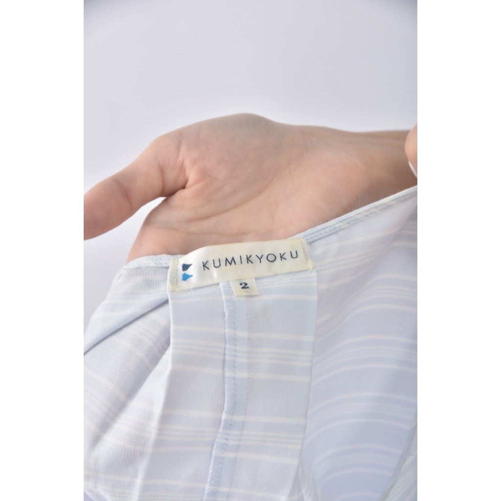 (S) kumikyoku橫條紋藍色短袖上衣二手衣, , large