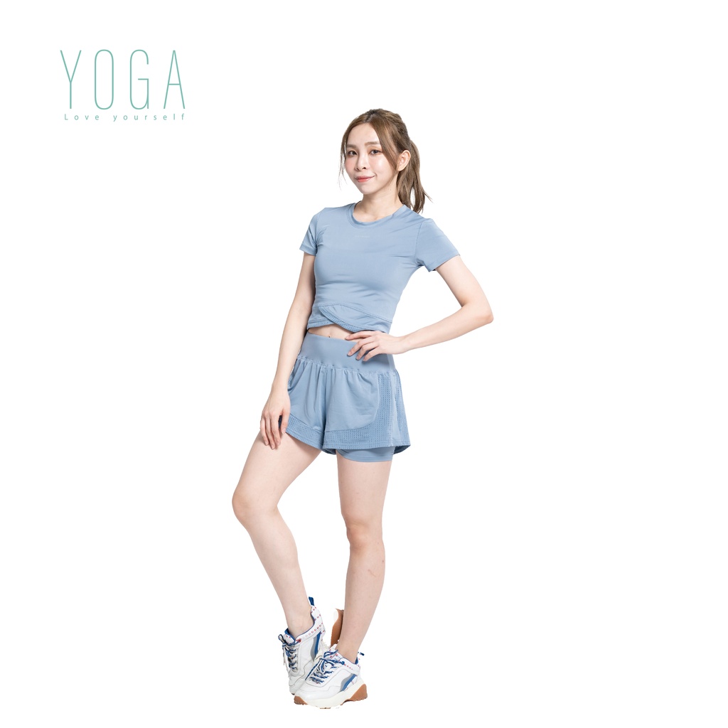 【AREX YOGA】 AS-7407 瑜珈服 女瑜珈衣 瑜珈短袖 女上衣 挖背上衣 冰絲衣 涼感衣 吸排衣 短袖上衣, , large