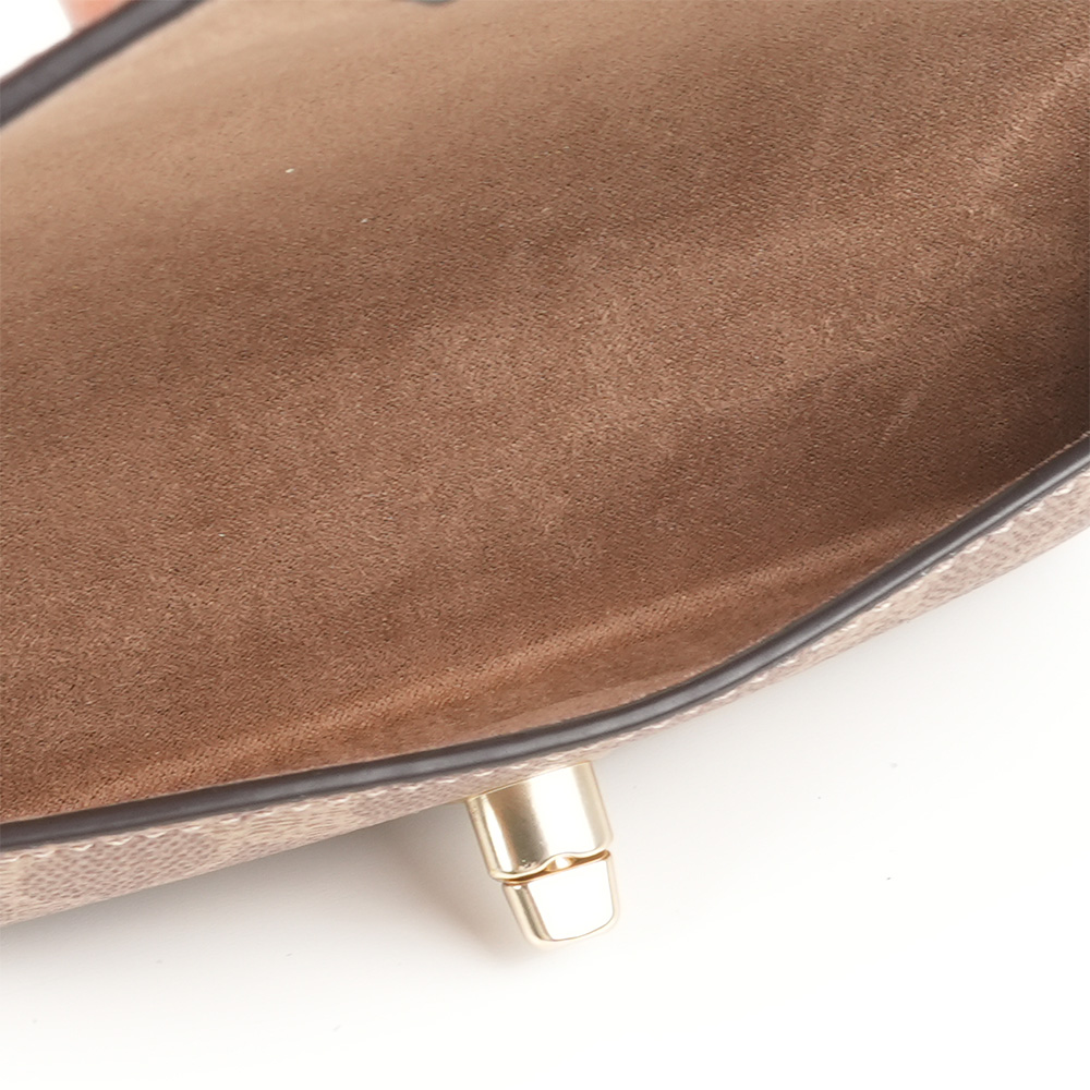 COACH CC Logo 塗層帆布附提把萬用包/眼鏡收納包(棕褐色/棕色), , large