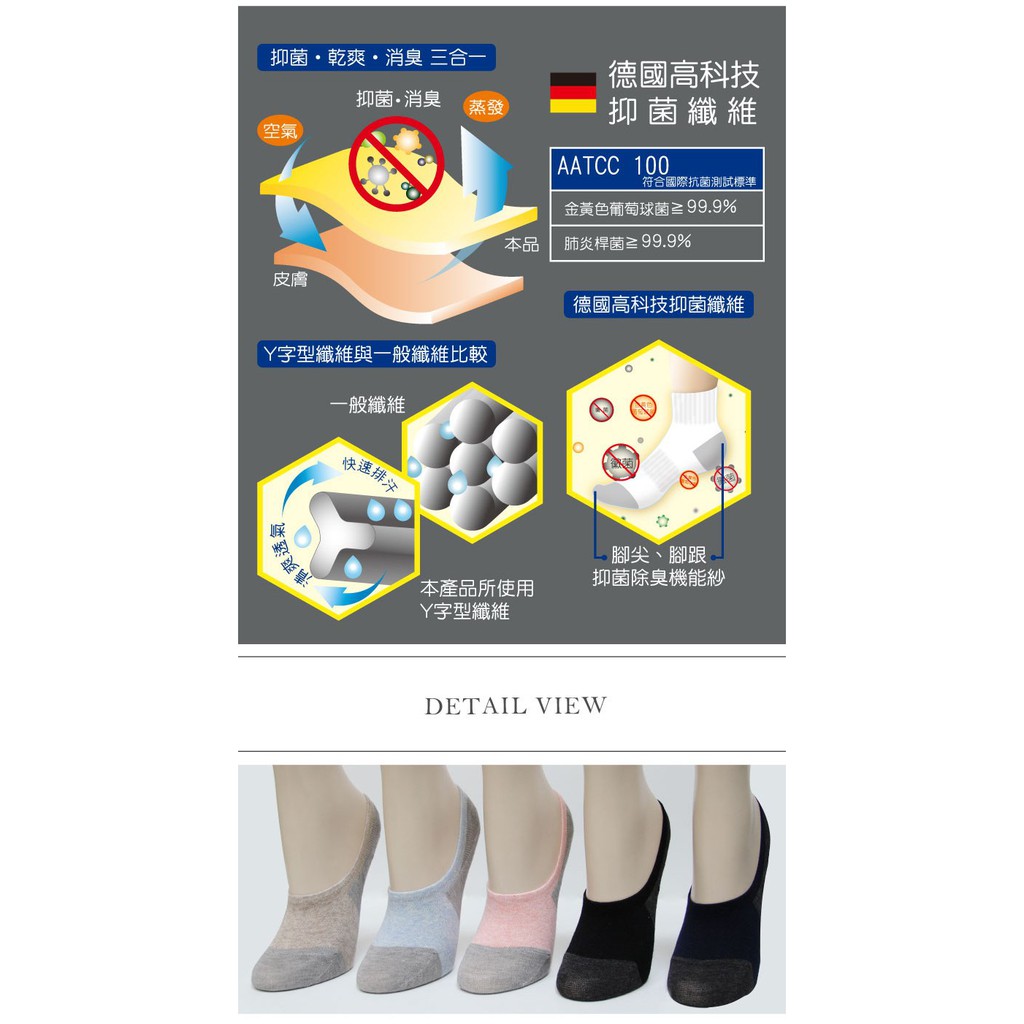 【D&G】速效機能樂福女襪<丈青>D420 抑菌消臭 乾爽  隱形襪 止滑, , large