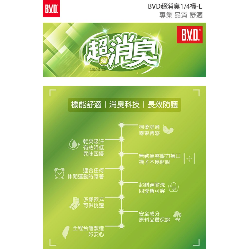 【BVD】超消臭1/4襪5入-L<黑>B631 襪子 短襪 抑菌除臭襪, , large