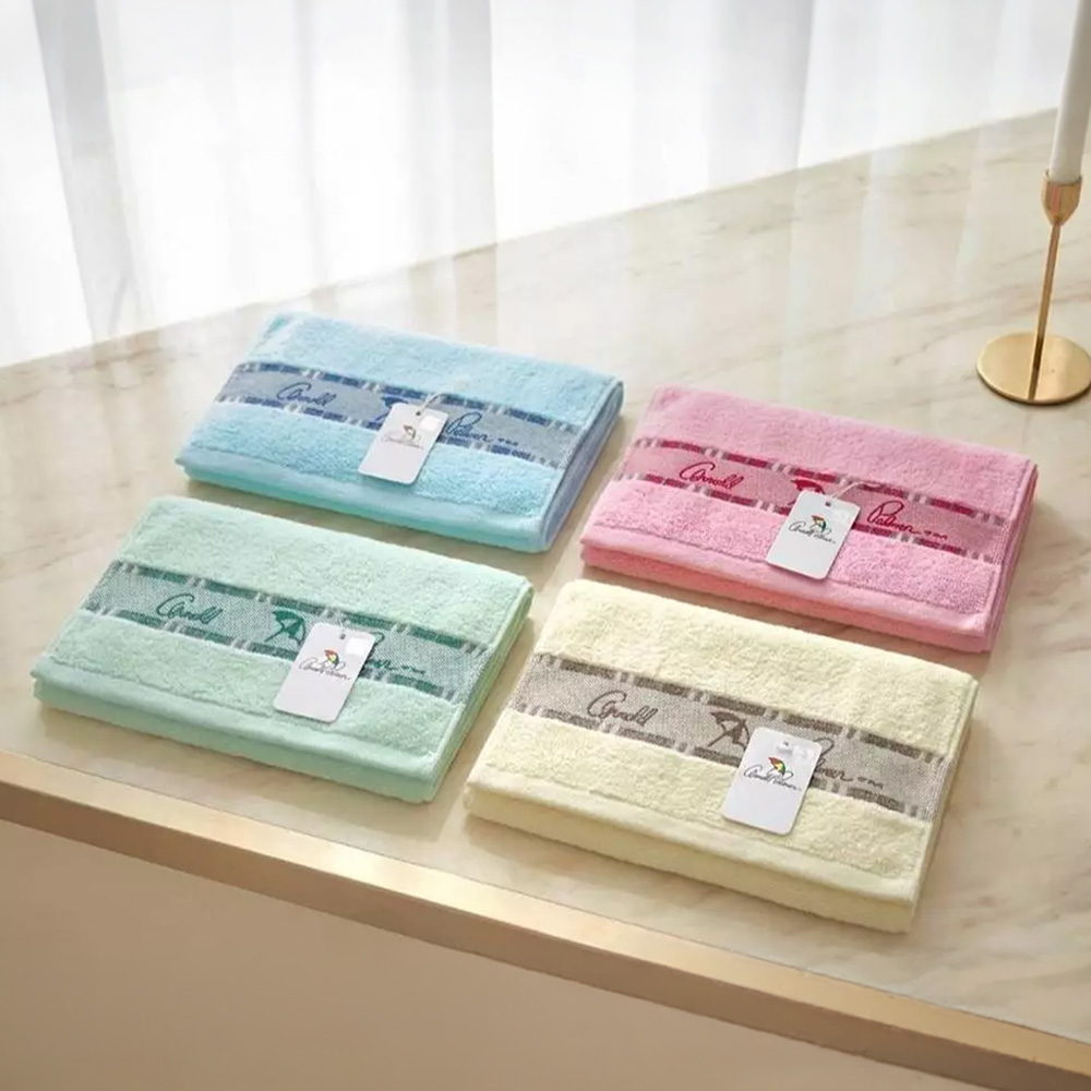 凱美棉業 | MIT台灣製 雨傘牌 淺色提花logo 厚實純棉吸水毛巾, , large