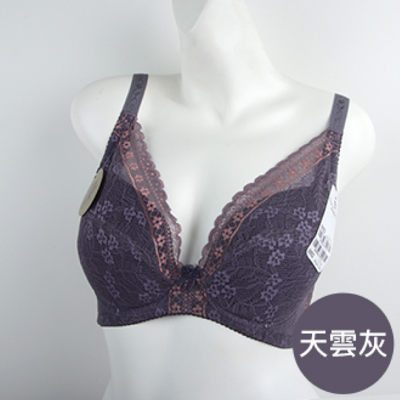 [WINIBRA] Made in Taiwan, Underwire, Side Support and Centering, Full Coverage, Plus Size C~G Cups, Sky Grey, Size (E38), 天雲灰, large